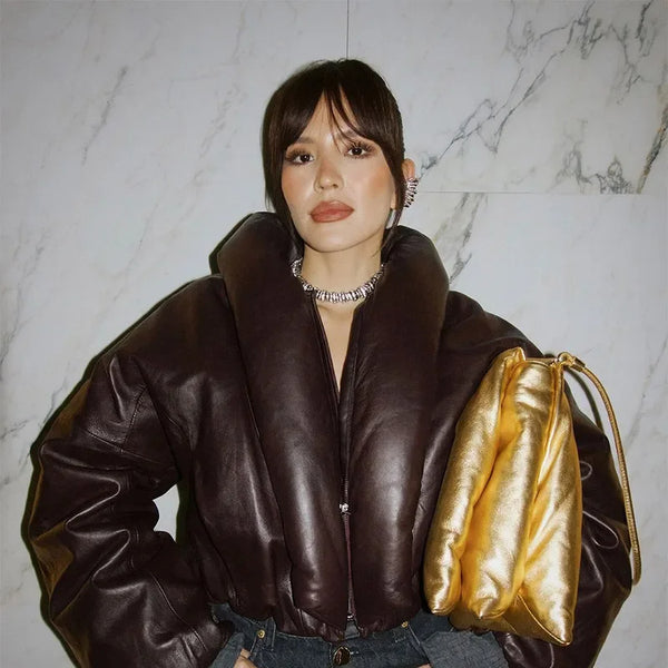 Leather Puffer Jacket